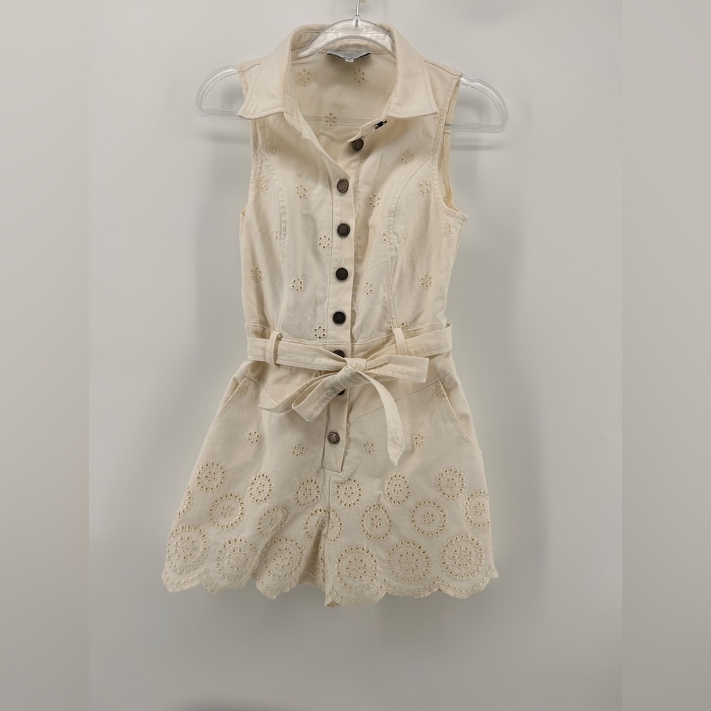 En Saison Isabella Womens Eyelet Denim romper Size S Small - Picture 2 of 12